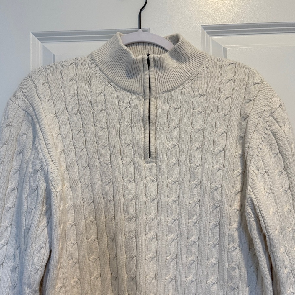 Brooks Brothers Men Cable Knit Quarter Zip
